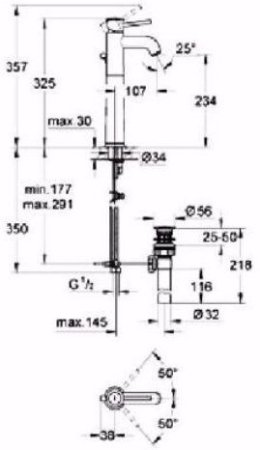 Смеситель Grohe BauClassic для раковины (высокий) 32868000