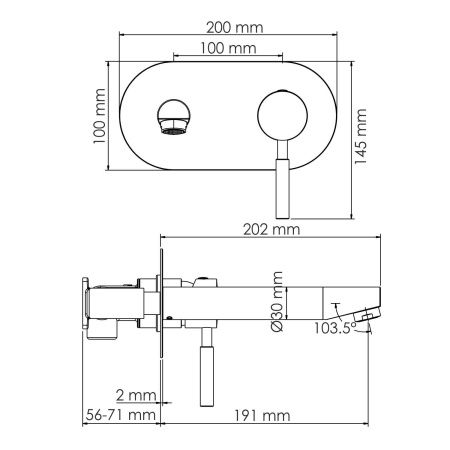 Смеситель WasserKRAFT Wern для раковины настенный (внешняя и скрытая части) 4230 