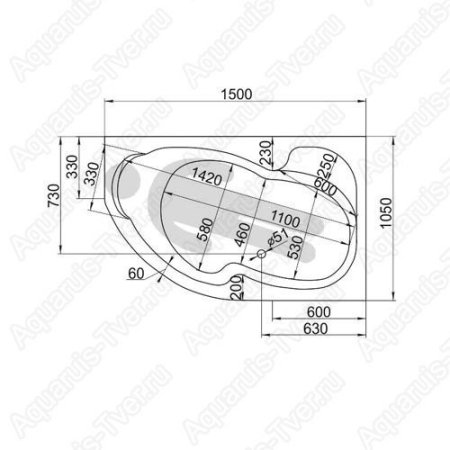 Акриловая ванна 1Marka Aura 150x105 (R) Акриловая ванна 1Marka Aura 150x105 (R)
