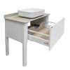 Тумба с раковиной Comforty Лондон 90-1 белый глянец с бежевой столешницей
