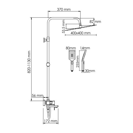 Душевая система WasserKRAFT A177.119.126.087.CH