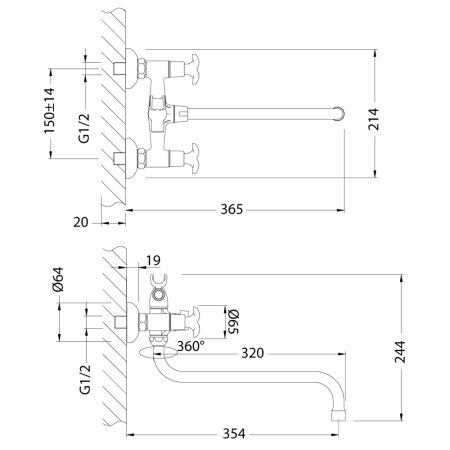 Смеситель Lemark Flora LM0151C для ванны