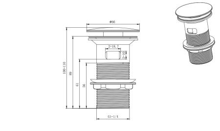 Донный клапан Aquatek AQ6001CR