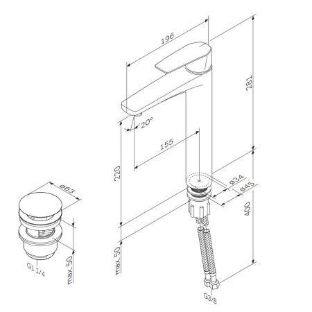 Смеситель для раковины Am.Pm Gem F90E92200