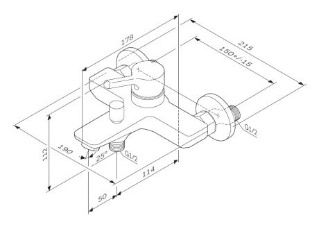 Смеситель для ванны Am.Pm X-Joy S F85B10000