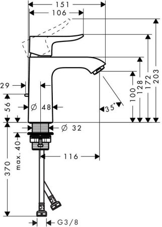 Смеситель Hansgrohe Metris для раковины 31080000