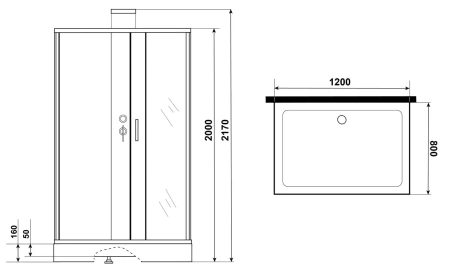 Душевая кабина Grossman Elegans 120x80 GR252Q