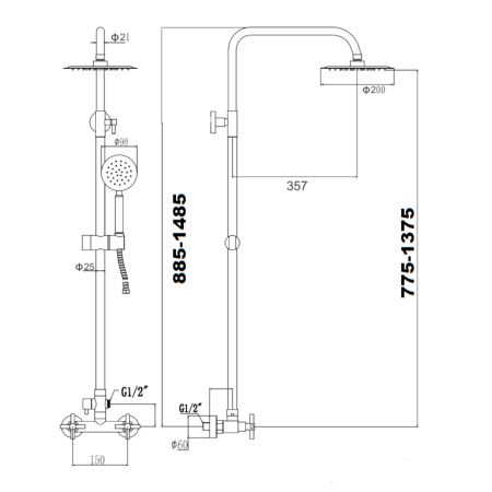 Душевая система Fmark FS8435H