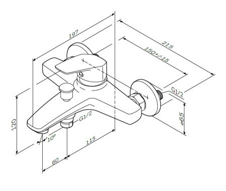 Смеситель для ванны Am.Pm Gem  F9010000