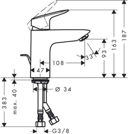 Смеситель Hansgrohe Logis для раковины 71101000