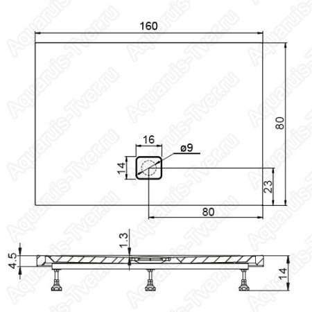 Душевой поддон Riho Basel 410 160x80 без ножек и панели