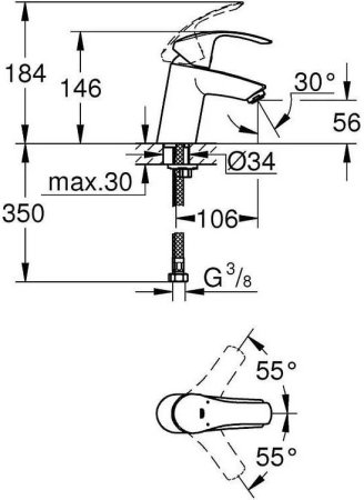 Смеситель Grohe Eurosmart для раковины 32467002