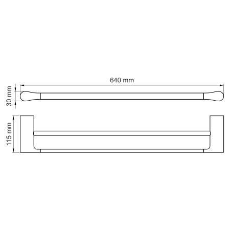 Полотенцедержатель двойной WasserKRAFT Elbe K-7240