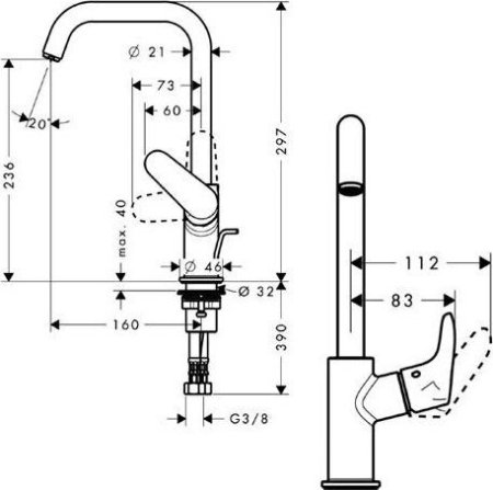 Смеситель Hansgrohe Focus для раковины 31609000