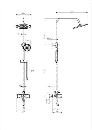 Душевая система Wonzon & Woghand WW-B2168-A-CR