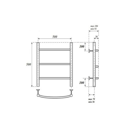 Полотенцесушитель водяной Point Афина PN04155 50x53 (хром)