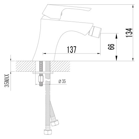 Смеситель Lemark Unit для биде без донного клапана LM4508C