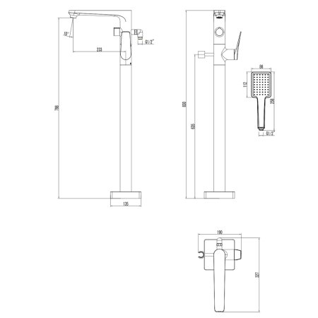 Смеситель Lemark Bronx LM3744GM для ванны