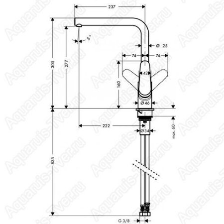 Смеситель Hansgrohe Focus для кухни (черный матовый) 31817670