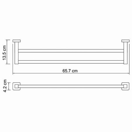 Полотенцедержатель двойной WasserKRAFT Lippe K-6540