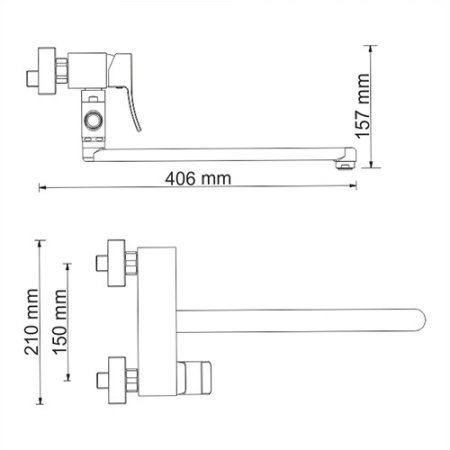 Смеситель WasserKRAFT Exter 1602L для ванны (светлая бронза)