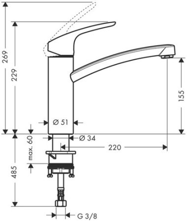 Смеситель Hansgrohe Focus для кухни (сталь) 31806800