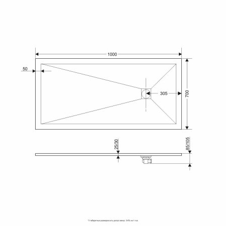 Поддон Grossman GR-S170100Q белый 70x100