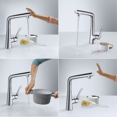 Смеситель Hansgrohe Metris Select для кухни (сталь)