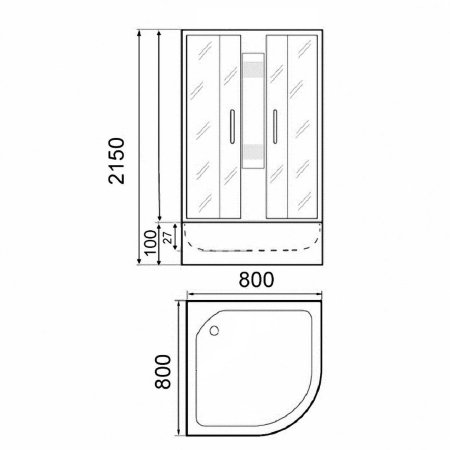 Душевая кабина Parly F811B 80x80