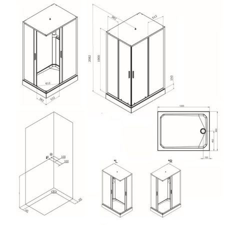Душевая кабина Am.Pm Gem 120х90 W90C-404-12090MT