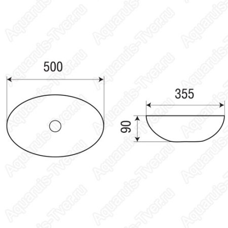 Раковина WeltWasser Elbach 10255 50см накладная