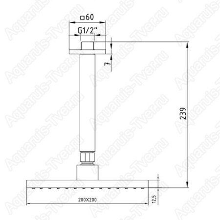 Верхний душ E.C.A. Tiera 20см 102145032C1EX