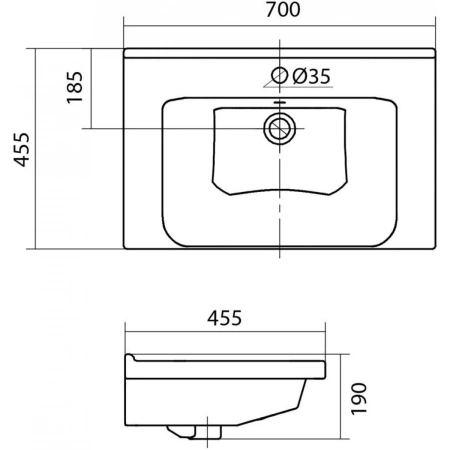 Раковина Santek Миранда 70см 1.WH30.2.250