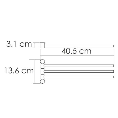 Полотенцедержатель WasserKRAFT K-1033WHITE (тройной)