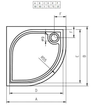 Душевой поддон Riho Kolping DB10 80x80