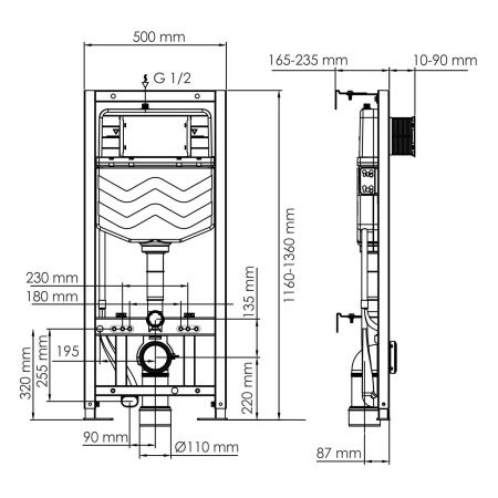 Инсталляция для унитаза WasserKRAFT Aller 10TLT.010.ME.MG04