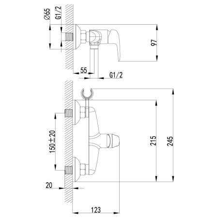 Смеситель Lemark Pramen для гигиенического душа LM3318B