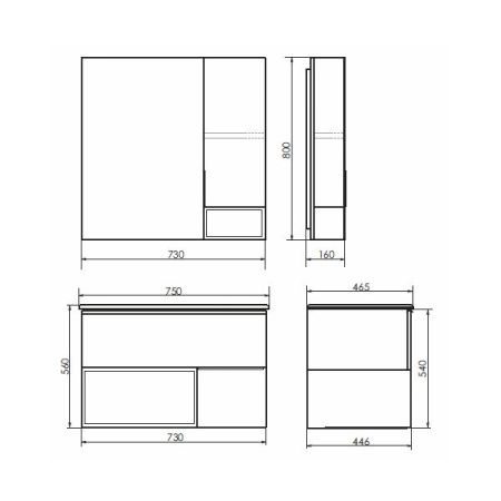 Шкаф-зеркало Comforty Франкфурт-75 бетон светлый 00-00011079CF