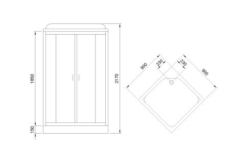 Душевая кабина Royal Bath RB90HP7-WC 90x90