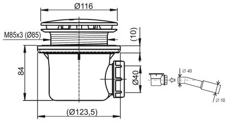 Сифон для душевого поддона Ravak Professional 90 X01309