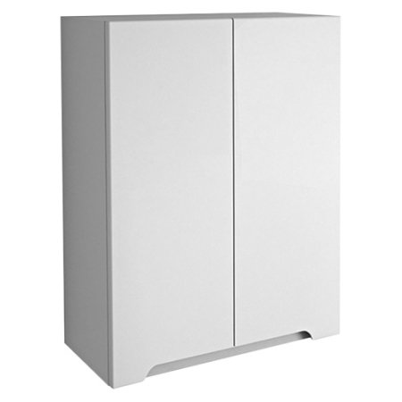 Шкаф навесной Dreja QL 99.0012, 60 см, 2 дверцы, 2 стеклянные полки, белый глянец