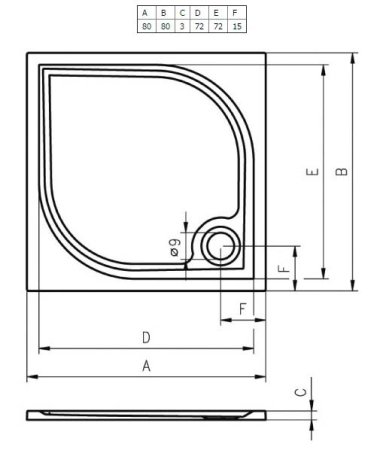 Душевой поддон Riho Kolping DB20 80x80