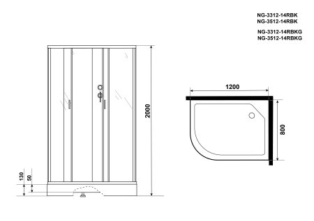 Душевая кабина Niagara NG-3312-14RBK