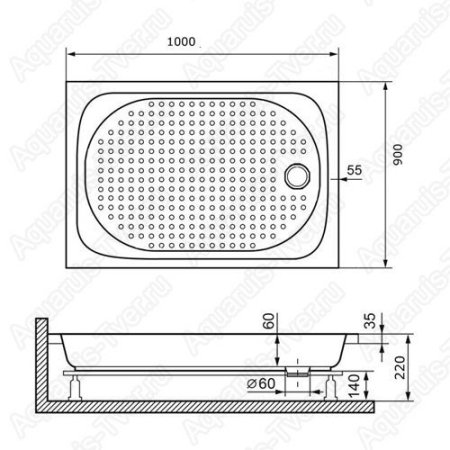 Душевой поддон RGW Lux/TN 100x90