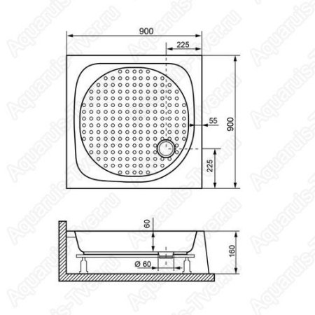 Душевой поддон RGW Lux/TN 90x90