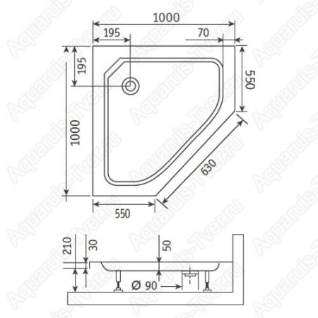 Душевой поддон RGW Style TR 100x100