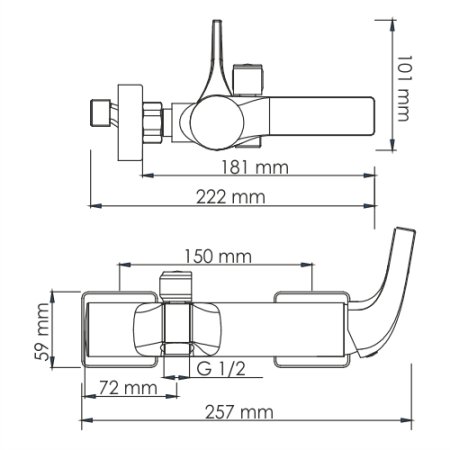 Смеситель WasserKRAFT Sauer 7101 для ванны