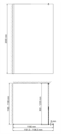 Душевая перегородка WasserKRAFT Rossel 28W 120см