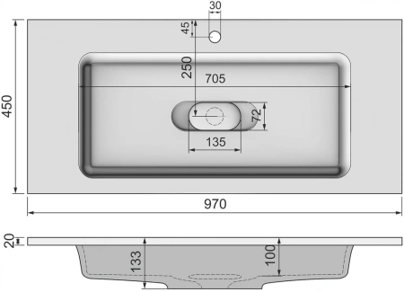 Раковина Jorno Modul 100 Mol.08.100/W