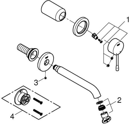 Смеситель Grohe Essence+ для раковины настенный (внешняя часть) 19408001